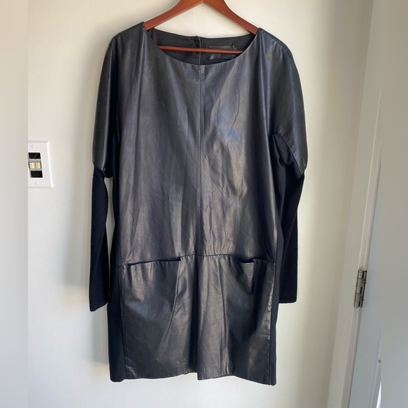 ANNETTE GORTZ Black Leather Dress Euro Size 44 US Large - Picture 13 of 15